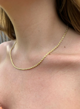 Cadena Tejido Lazo en Oro 18k