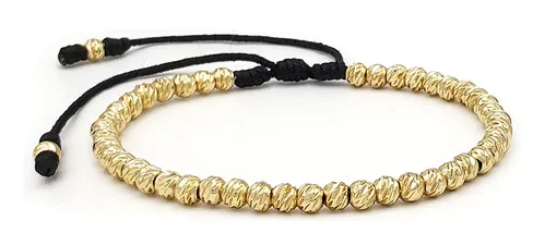 Manilla Tejida de Balines en Oro 18k