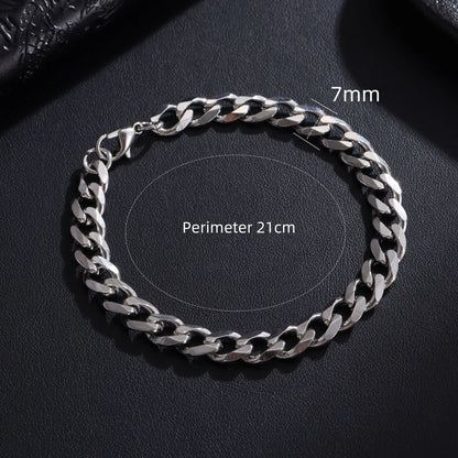 Pulsera Cadena Cubana Clásica para Hombres – Acero Inoxidable 3/5/7/9mm, Joyería Moderna Unisex